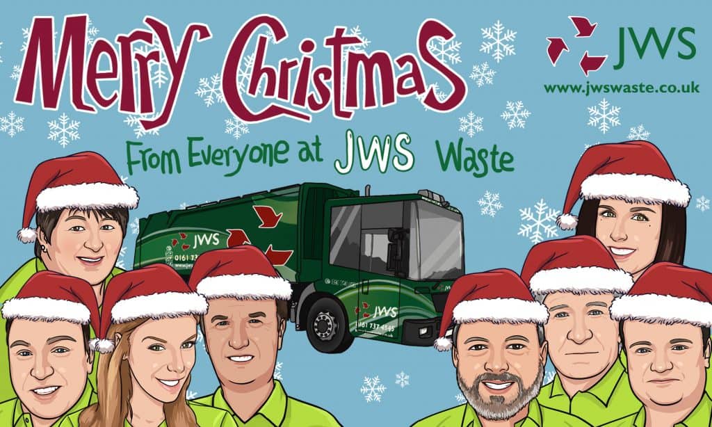 2014 christmas card from JWS Waste wishing our customers a merry christmas and a happy new year from us